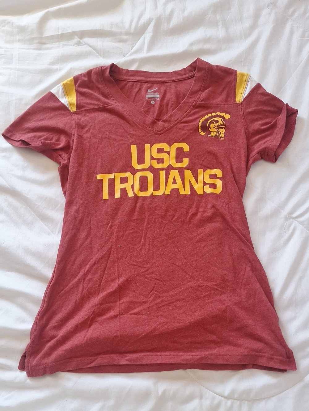 USC Trojans Red & Gold V-Neck Tee